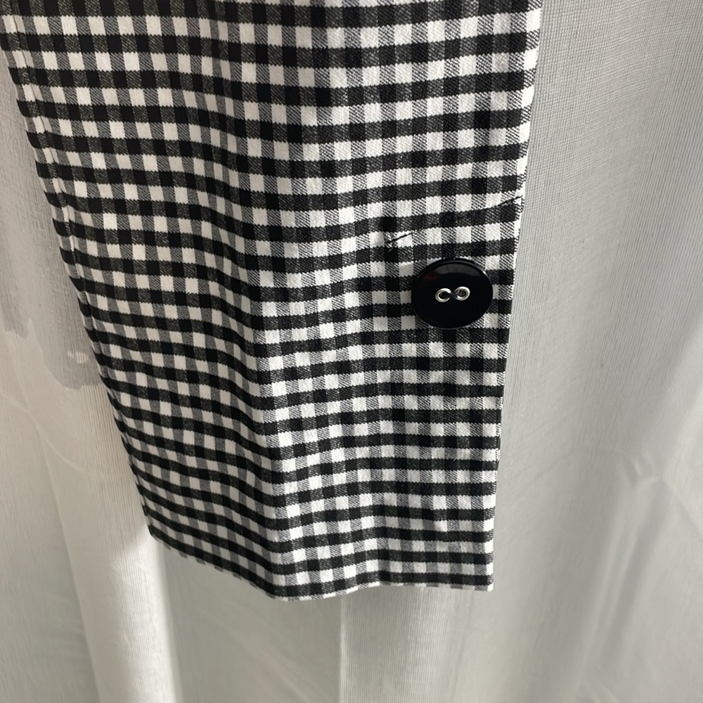 Joseph Ribkoff Sz 8 Black White Gingham Check Ankle Pants Ankle Cropped - Picture 2 of 4